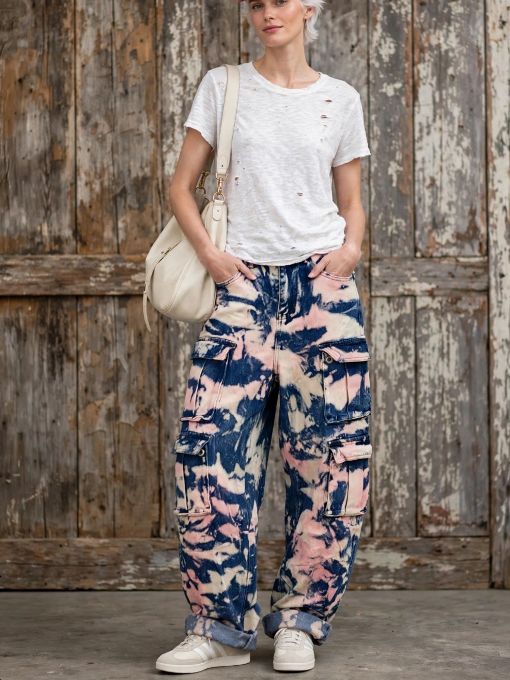 Baggy tie dye jeans